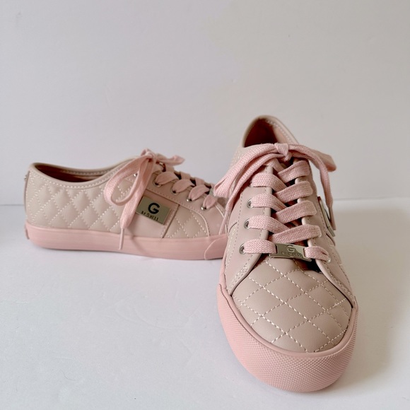 Guess Shoes - Guess Quilted Pink Leather Sneakers Size 8.5 EUC